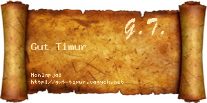 Gut Timur névjegykártya